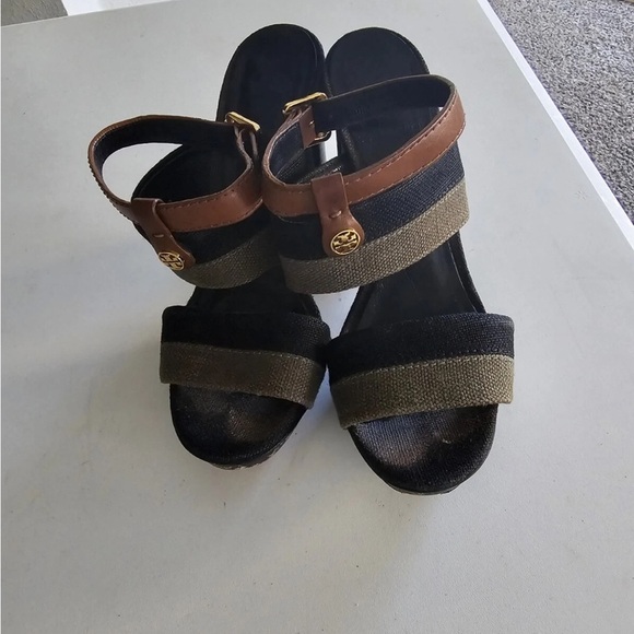 Tory Burch Womens Ankle Strap Block Heels  Sz 6M Mixed Print 4inches High Luxury - Picture 5 of 14